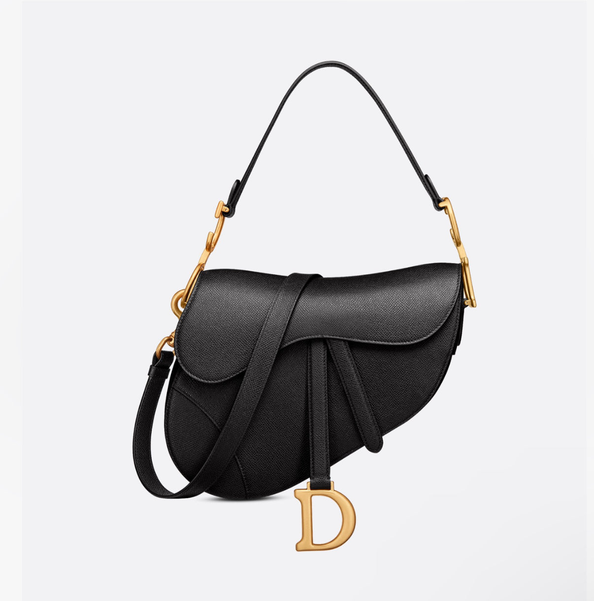 Black Saddle Bag With Strap