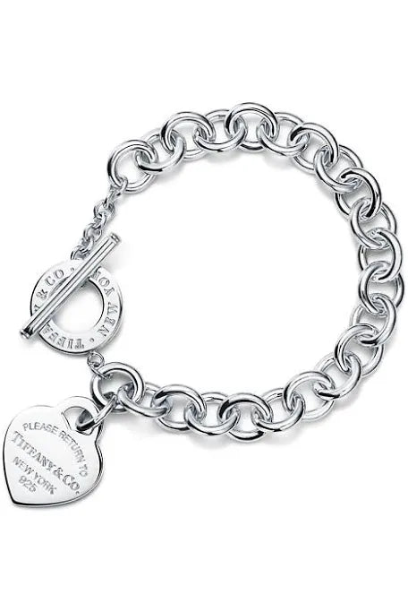 Heart tag toggle bracelet