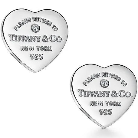 Heart tag earrings